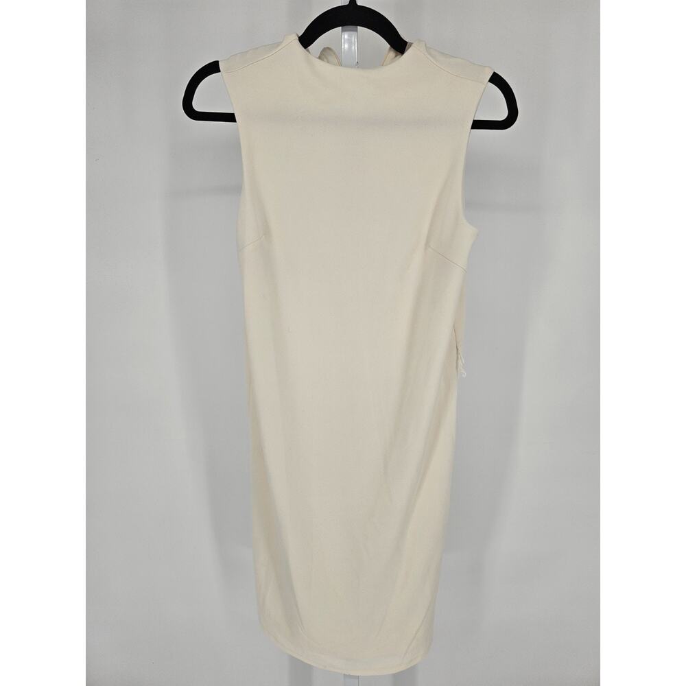 H&M Womens Sz XS Sleeveless Knee Length Sheath Dress Cream Ivory - Picture 1 of 4